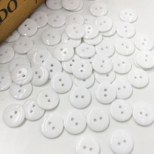 100 pcs White New 15mm 2 holes Plastic Button/Sewing lots Mix-Free Shipping PH270