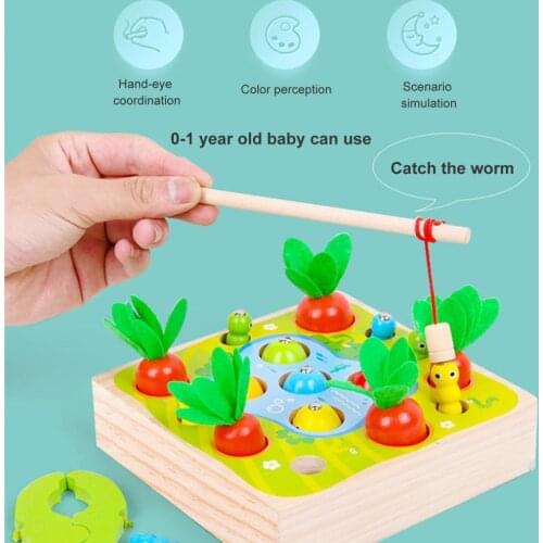 20Pcs/Set Universal Fishing Toy Educational Early Education Colorful Lovely Kids Wooden Magnetic Fishing Puzzle Toy for Children