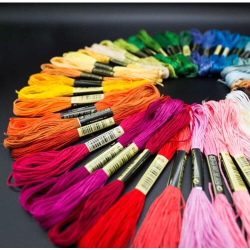 24/50/150/200pcs Multicolor Cross Stitch Threads Cotton Sewing Skeins Embroidery Thread Floss Skein Kit DIY Sewing Tool