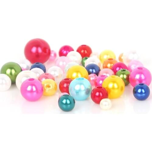 4mm-10mm mixed packaging ABS imitation pearl, making jewelry diy beads, jewelry handmade necklace, white pearl round handicrafts