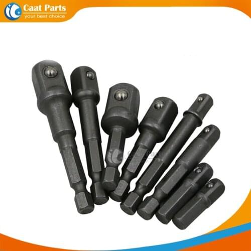 8pcs Sleeve Connecting Rod Head , Socket Adapter Impact Hex Shank Drill Bits Bar Set 1/4" 3/8" 1/2" Bits New