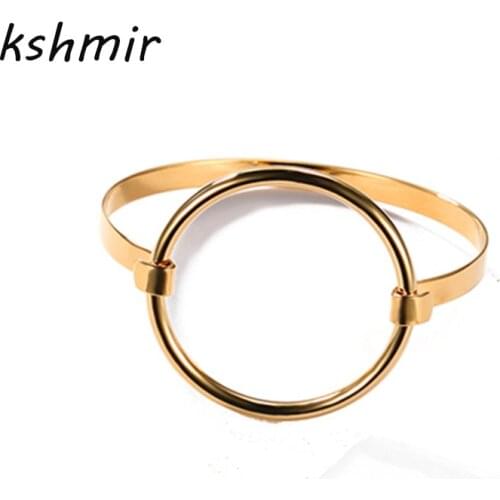 Accessories wholesale Minimalism wind circular Ring fashion bangle bracelet Fashion han edition hollow out circle bracelet FF885