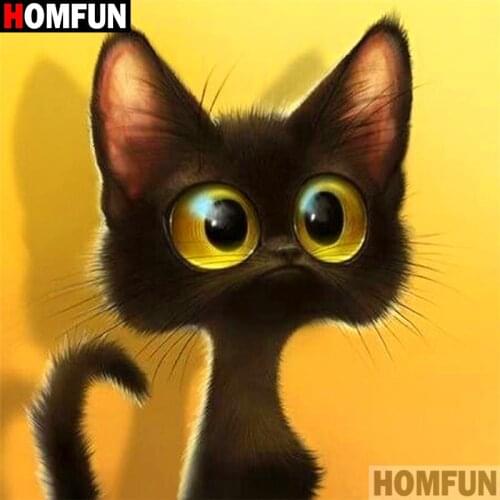 Homfun Full Square/Round Drill 5D DIY Diamond Painting "Cartoon cat" 3D Embroidery Cross Stitch Home Decor Gift A11117