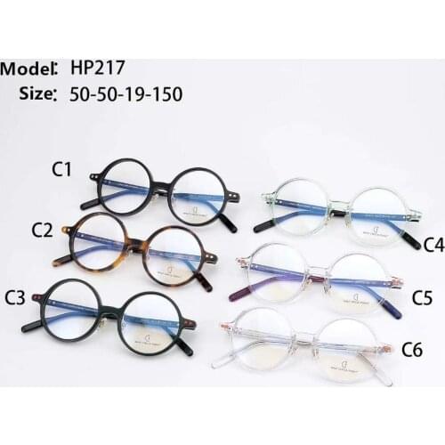 Belight Optical Fancy Vintage Retro Acetate Mini Round Shape Colorful Design Spectacle Frame Precription Lens With Case HP217