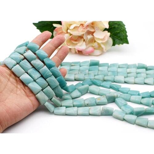 12x16mm Natural Faceted Amazonite Irregular shape loose Beads For DIY necklace bracelet jewelry making 15 "free delivery