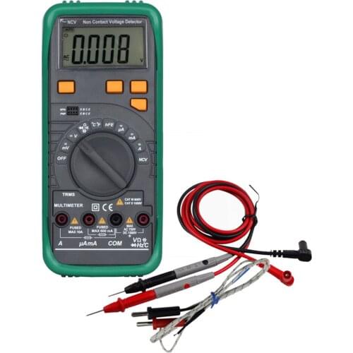 Digital Multimeter Voltage Current Meter Resistance Diode Capaticance Tester Temperature Meaurer Auto/Manual Range NCV Function