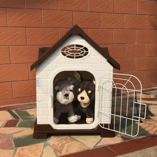 Pet House High-grade Outdoor Pet Small Dog Plastic Dog House Dog Cage Foreign Dog House Plastic Dog House Dog House