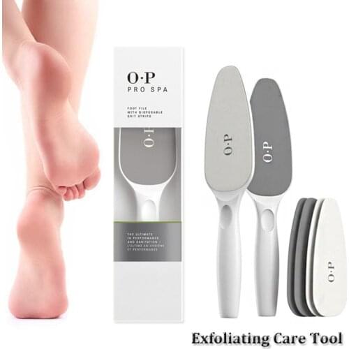 1 Set Double-sided Stone Rasp Heel File Hard Dead Skin Callus Remover Exfoliating Pedicure with 4 Replaceable Stone Foot Care