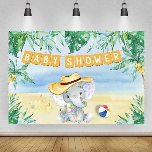Newborn Elephant Tropical Forest Party Baby Shower Photography Background Summer Beach Children Birthday Studio Photo Backdrop