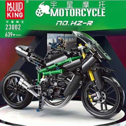 MOULD KING 23002 Kawasaki H2R motorcycle heavy locomotive assembled with building block children toys 639PCS