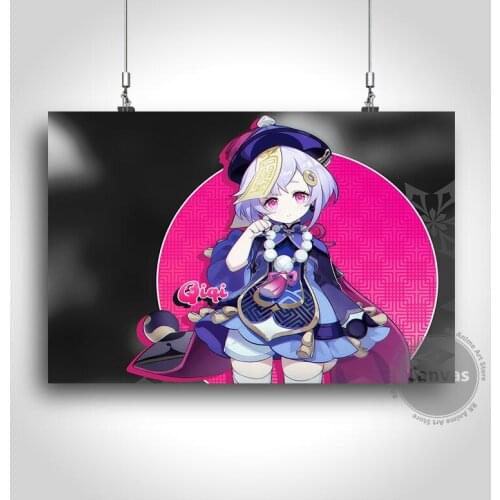Canvas Anime qiqi Genshin Impact Pictures Home Manga Decoration Paintings Poster HD Prints Wall Art Modular Living Room