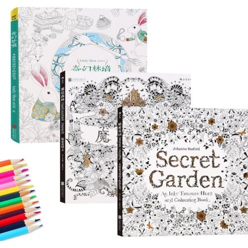 New 96 Pages English Secret Garden Coloring Books For Adults Kids Color Manga Painting Drawing Graffiti Art Colour Picture Book