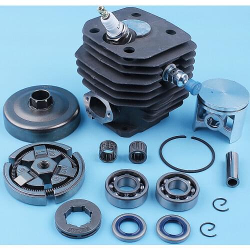 Nikasil Cylinder Piston Clutch Drum Crank Bearing Seal Kit For Husqvarna 262XP 262 261 Chainsaw 48mm Bore 12mm Pin Replacement