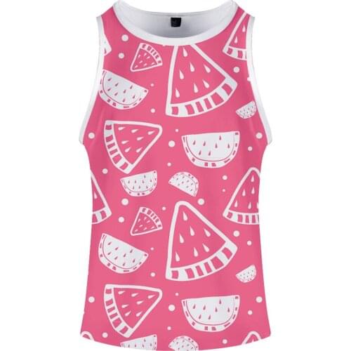 2021 Fashion 3D Fruit Banana Fitness Tank Tops Summer Vest o-neck Casual Sleeveless Shirt Cotton Design Bodybuilding Tank Tops