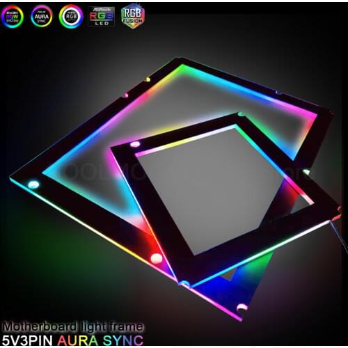 MOBO Frame Decoration Custom AURA SYNC PC Case MOD Panel ATX MATX ITX 5V3Pin Motherboard Lighting Pad MOBO A-RGB Frame Acrylic
