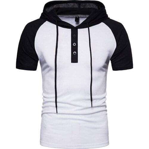 Mens Hipster Raglan Sleeve Cotton Tshirt 2020 Brand Slim Fit Short Sleeve Hoodie T Shirt Men Streetwear Casual Camiseta Hombre