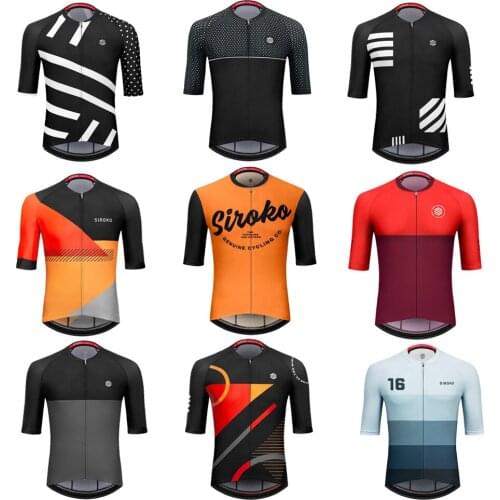 SIROKO Mens Short Sleeve Spain Cycling Jersey Set Cycling Top Bike Clothes Suit Ciclismo Road Wear