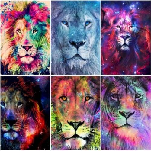 Painting By Number Set Adult Kit With Frame Lion Adult Landscape Diy HandPainted Color Oil Paint Home Wall Art Picture For Decor