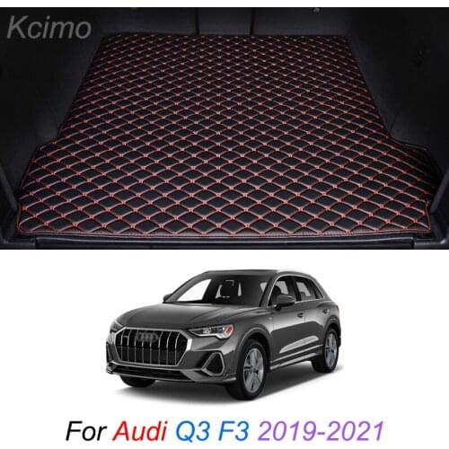 The Trunk Floor Leather Liner Car Trunk Mat Cargo Compartment Floor Carpet For Audi Q3 F3 2019-2021