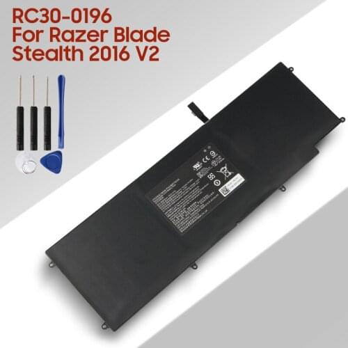 Original Replacement Laptop Battery RC30-0196 For Razer Blade Stealth 2016 V2 i7-7500U 3ICP4/92/80 Laptop Battery 4640mAh