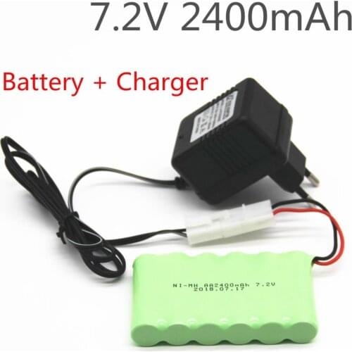 2400mah 7.2v rechargeable battery With Charger pack battery nimh 7.2v aa nimh battery For Remote control electric toy tool boat