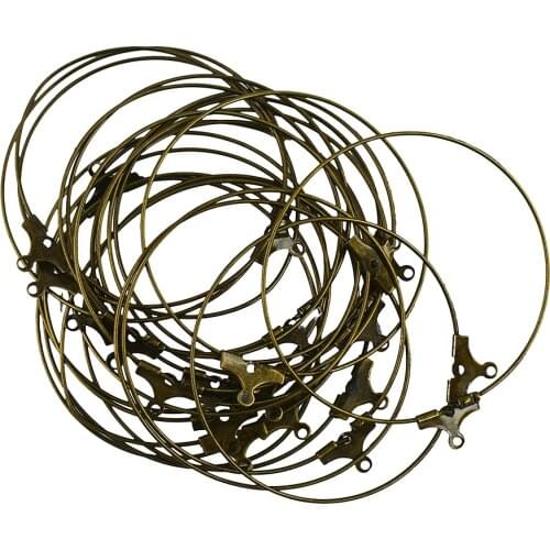 20X Craft Bronze Plated Hoop Loop Earring Wire Jewelry Making Findings DIY Jewelry Findings Earring Components