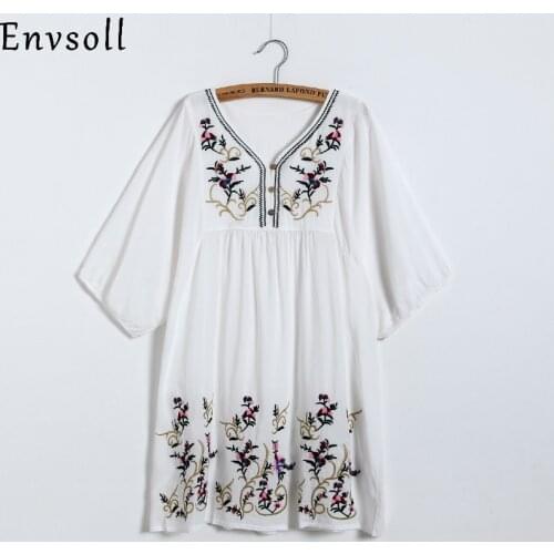 Envsoll 7 Colors Maternity Dress Pregnant Clothes Pregnancy Clothing White Embroidery Maternity Clothes For Pregnant Women 2018