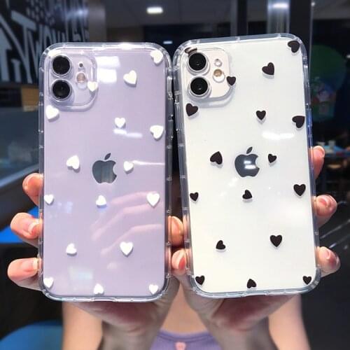 Moskado Love Heart Transparent Phone Case For iPhone 12 Pro Max 11 Pro Max X XR XS 7 8 Plus SE 2020 Soft TPU Silicone Back Cover