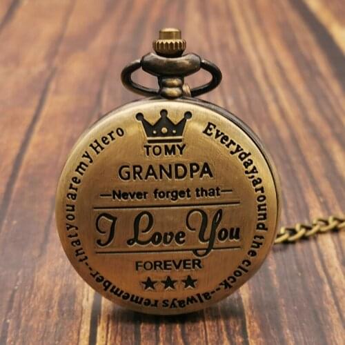Retro Chain The Greatest Love Pocket Watch Necklace For Grandpa Gifts Reloj Skyrim New Arrival Free Shipping Hot Sale Clock