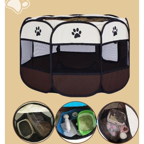 Cat Delivery Room Folding Pet Tent Dog House Octagonal Cage For Cat Tent Playpen Puppy Kennel Outdoor Dog Bed Cat Nest