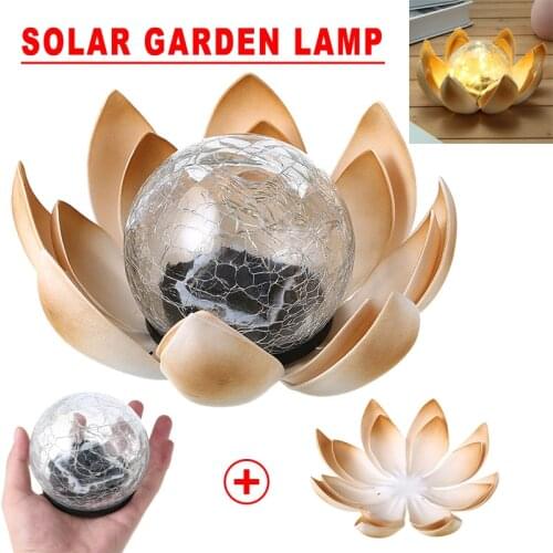 Solar Powered LED Lamps Garden Lotus Light Warm White Lotus Flower Light Garden Yard Outdoor Lamp Household Decoration