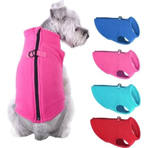 Warm Fleece Dog Clothing for Small Dogs Pug Winter Jacket with D-ring French Bulldog Coat Puppy Clothes Outdoor Accessories