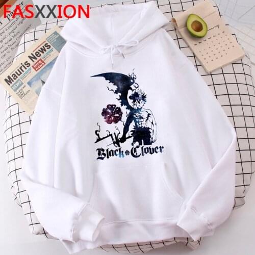 Japanese Anime Hoodie Black Clover Hoodies Men Kawaii Winter Warm Streetwear Cartoon Graphic Fashion Unisex Sweatshirts Male