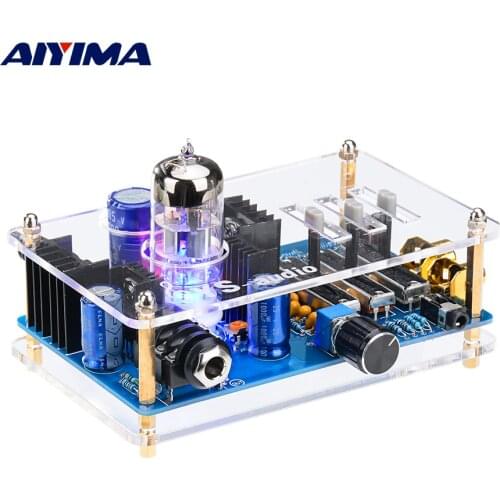 AIYIMA 6N11 Tube Preamplifier Amplifier Stereo Headphone Amplifier Class A Bile Buffer Home Audio Amp With Tone Volume Adjustmen