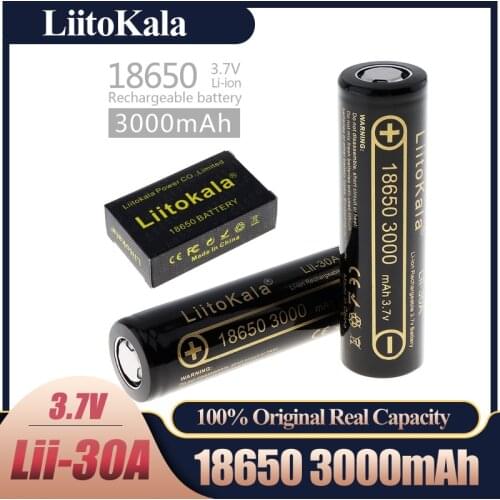 Liitokala 100% New Lii-30A 18650 3000mAh Rechargeable battery 18650HG2 3.6V discharge 20A Max 35A Power batteries