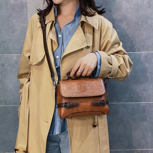 New Vintage Fashion Letters Flap Bag Messenger Bags PU Leather Women Shoulder Crossbody Bags Tote Womens Handbags Purses