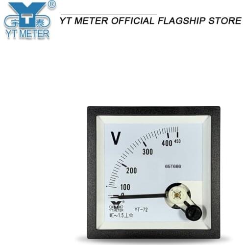 Yt72 AC voltmeter 10V 15V 20V 30V 50V 100V 150V 250V 300V 450V 500V 600V 750V pointer 68 * 68mm dh72 cp72 installation instrumen