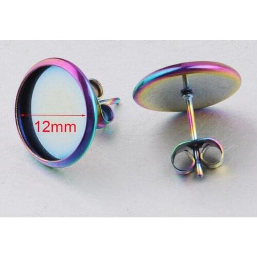 High Quality Stainless Steel 8mm 12mm Earring Studs,Earrings Blank/Base,Fit 8mm 12mm Cabochons,earring setting