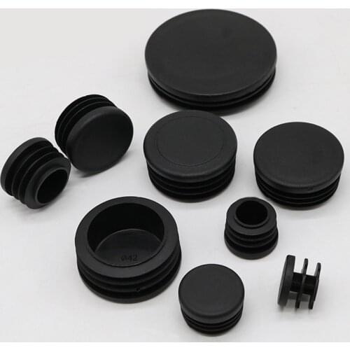 20/50/100pcs Round Inner Pipe Plug Blanking End Cap Bung Bulkhead Table Chair Foot Cushion Black Plastic Furniture Leg Plugs