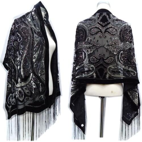 Brand New Glitter Queen Crown Velvet Burnout Scarf Poncho Women Hijab Shawl Women Soft Shinning Wedding Banquet Pashmina