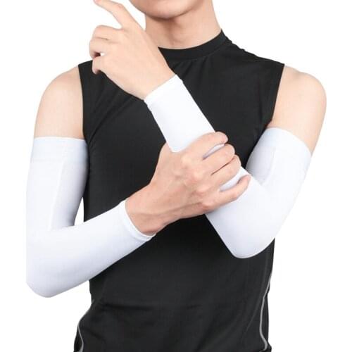 1PC Running Arm Sleeves Breathable Sunshade UV Protection Ice Silk Cycling Arm Warmer Summer Fitness Hand Elbow Protection