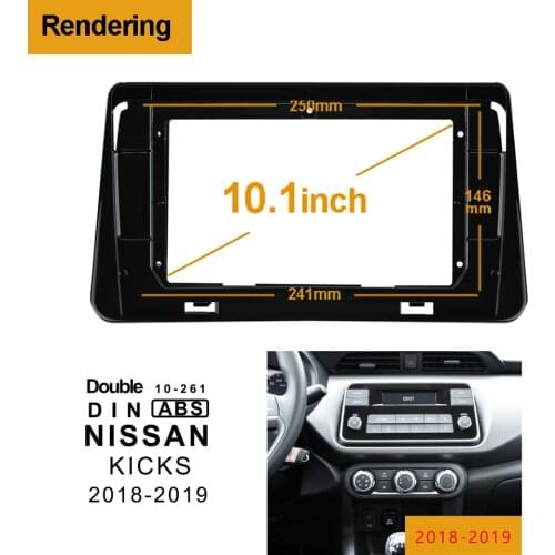 2/1Din Car DVD Frame Audio Fitting Adaptor Dash Trim Facia Panel 10.1inch For NISSAN KICKS 2018-2019 Double Din Radio Player