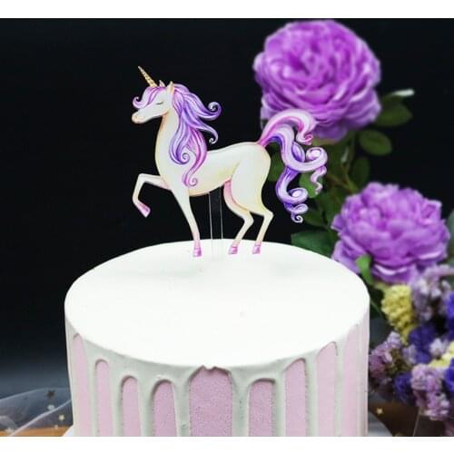 2020 INS Unicorn Acrylic Happy Birthday Cake Topper Cute Rabbit Cake Topper Supplie for Baby Birthday Party Cake Decorations