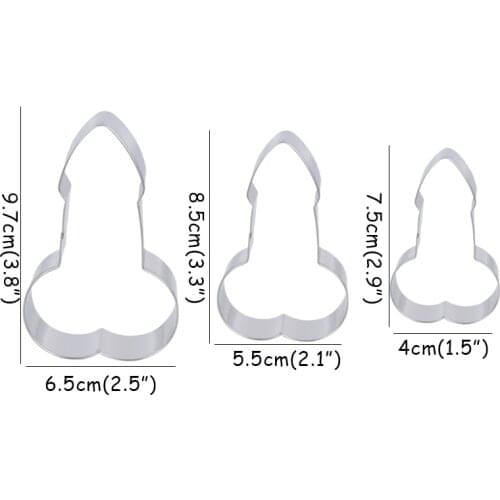 3pcs Funny Penis Cookie Cutter Bachelorette Party Supplies Dick Biscuit Mold Valentines Day Wedding Decor Hen Party Baking Tool