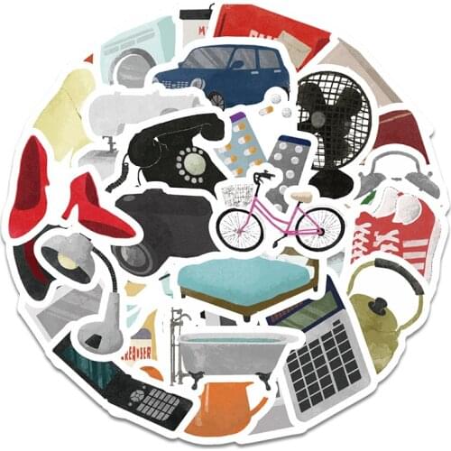 31Pcs Creative Bed/Electric Fan Hand Account Stickers For Mobile Phone Diy Refrigerator Skateboard Car Accessories Sticker