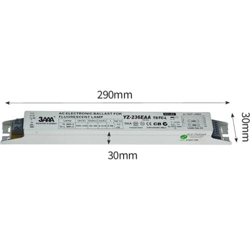 3AAA YZ-236EAA T8 TC-L 220-240V 2x36W 2x40W L290D Neon Lamp / Fluorescent Lamp Electronic Ballast