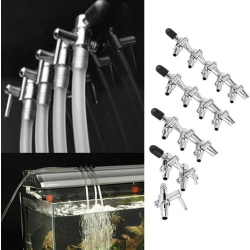 5-Way Aquarium Pump Tube Splitter Copper Air Splitter Valve Fish Tank Pump Flow Splitter Distributor Pump Valve Fish Tank Tools