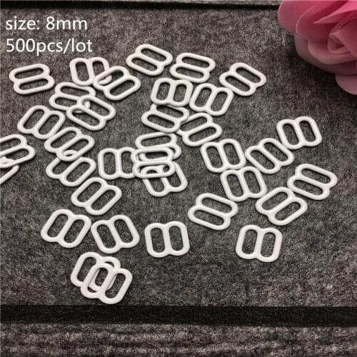 500pcs/pack 8mm Bra buckle design 8 white Underwear clothing accessories 500pcs Woman Webbing buckle