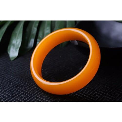 Natural Yellow Jade Bangle Bracelet Charm Jewellery Fashion Accessories Hand-Carved Jadeite Jadeite for Women Men 56-64mm