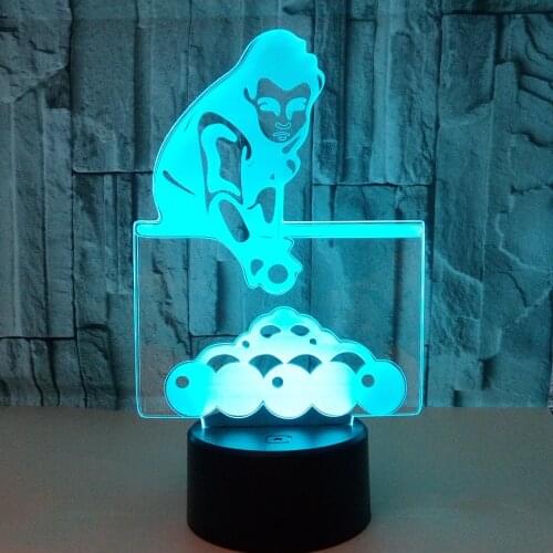 Playing Billiards Colorful 3d Night Light Desk Lamp Touch Remote Control 3d Home Lighting Creative Gift Billiard 3d Table Lamp